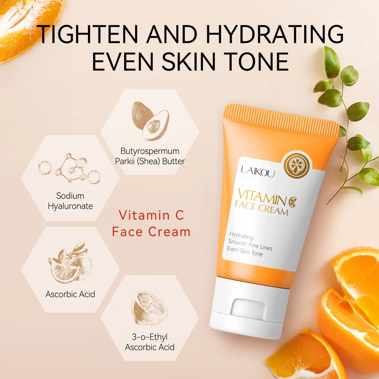 LAIKOU Vitamin C Face Cream – Brightening & Hydrating 30g