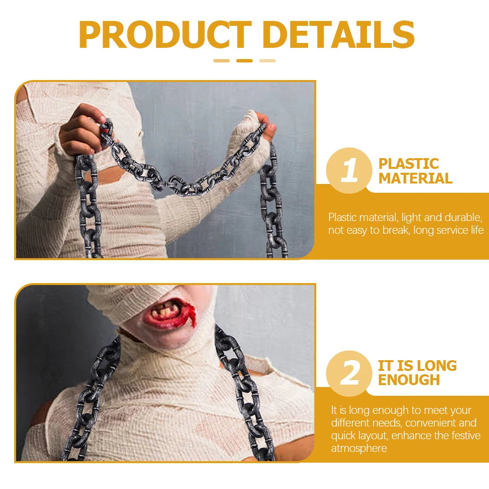 Halloween Chain Simulate Plastic Fake Chain Halloween Party Cosplay Costume Prop Haunted House Prisoner Horror Party Decor Prop Peaceful Pleasures Health and Wellness