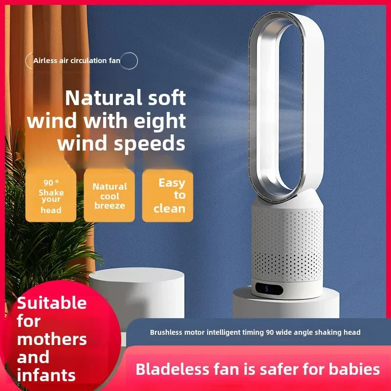 Leafless fan, household electric fan, no pages, silent air filter, circulating fan, bed head, floor standing desktop Peaceful Pleasures Health and Wellness