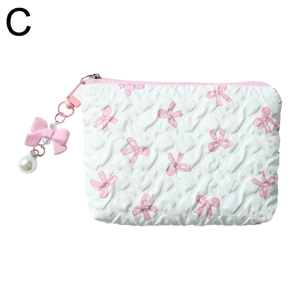 Cosmetic Bag Floral Print Girl Women Napkin Storage Organizer Bag Coin Card Money Eearphone Lipstick Holder Pouch Outdoor Travel Peaceful Pleasures Health and Wellness C