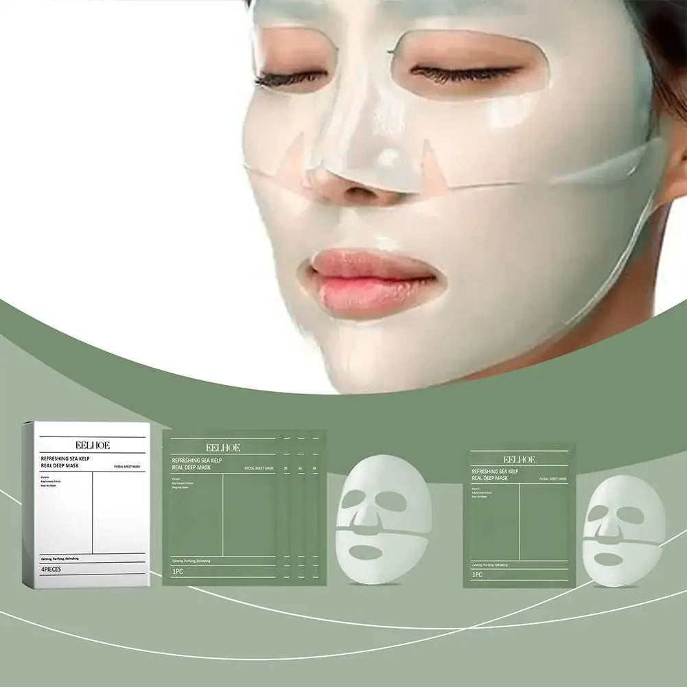 1/4Pcs Deep Collagen Overnight Face Mask Seaweed Collagen Essence Hydrating Overnight Hydrogel Mask Improve Elasticity, Firming Peaceful Pleasures Health and Wellness