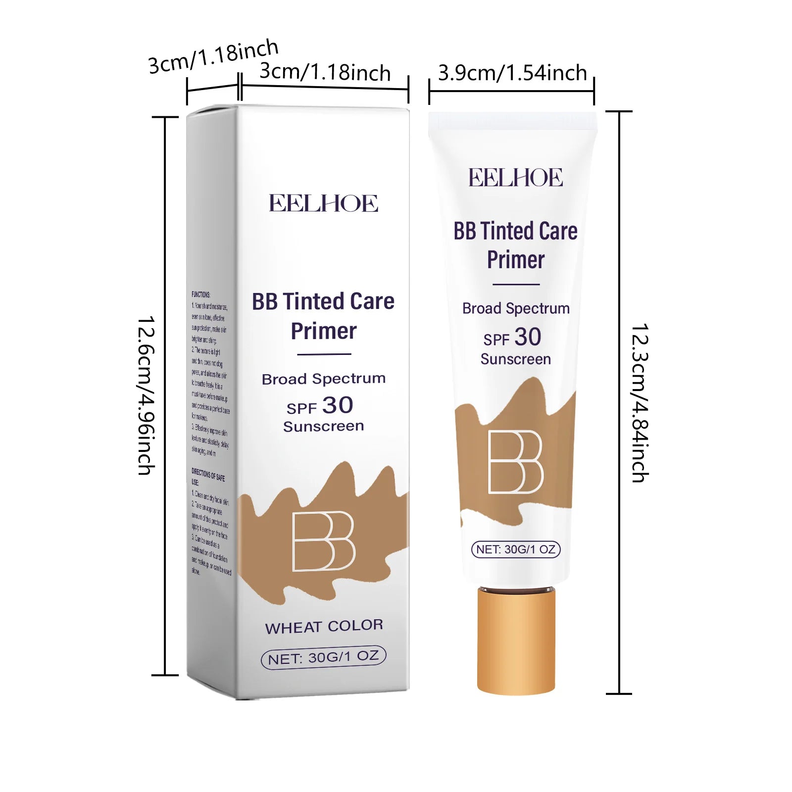 BB Tinted Care Primer Effectively Preventing UV Damage Improve Skin Texture Elasticity Long-Lasting Coverage Moisturizing Cream Peaceful Pleasures Health and Wellness