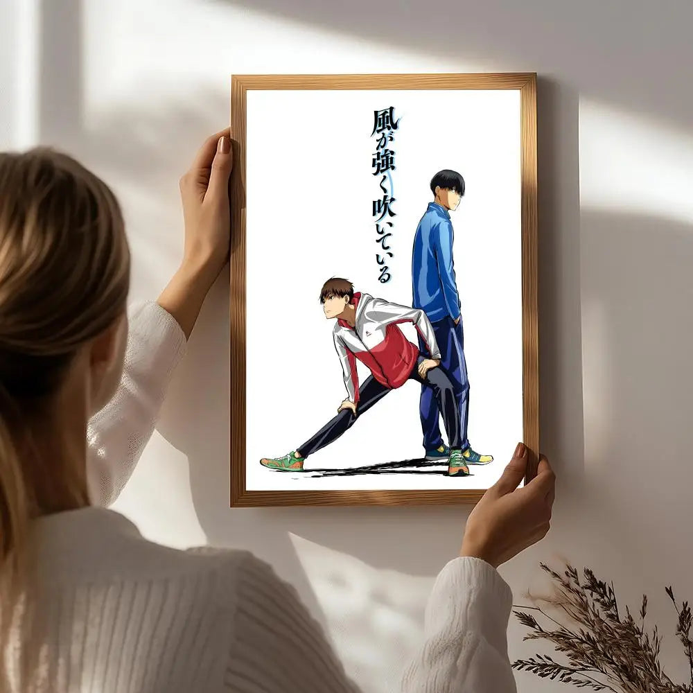 Anime R-Run with the Wind Poster HD Self Adhesive Waterproof Wall Art Ideal for Home Office Dorm Bedroom Great Gift Peaceful Pleasures Health and Wellness White8 21X30cmNoframe