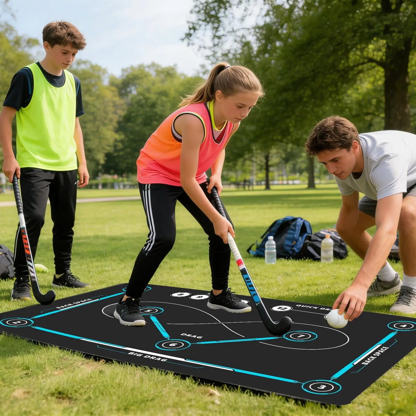 Hockey & Soccer Training Mat – Non-Slip Stickhandling Pad 90×60cm