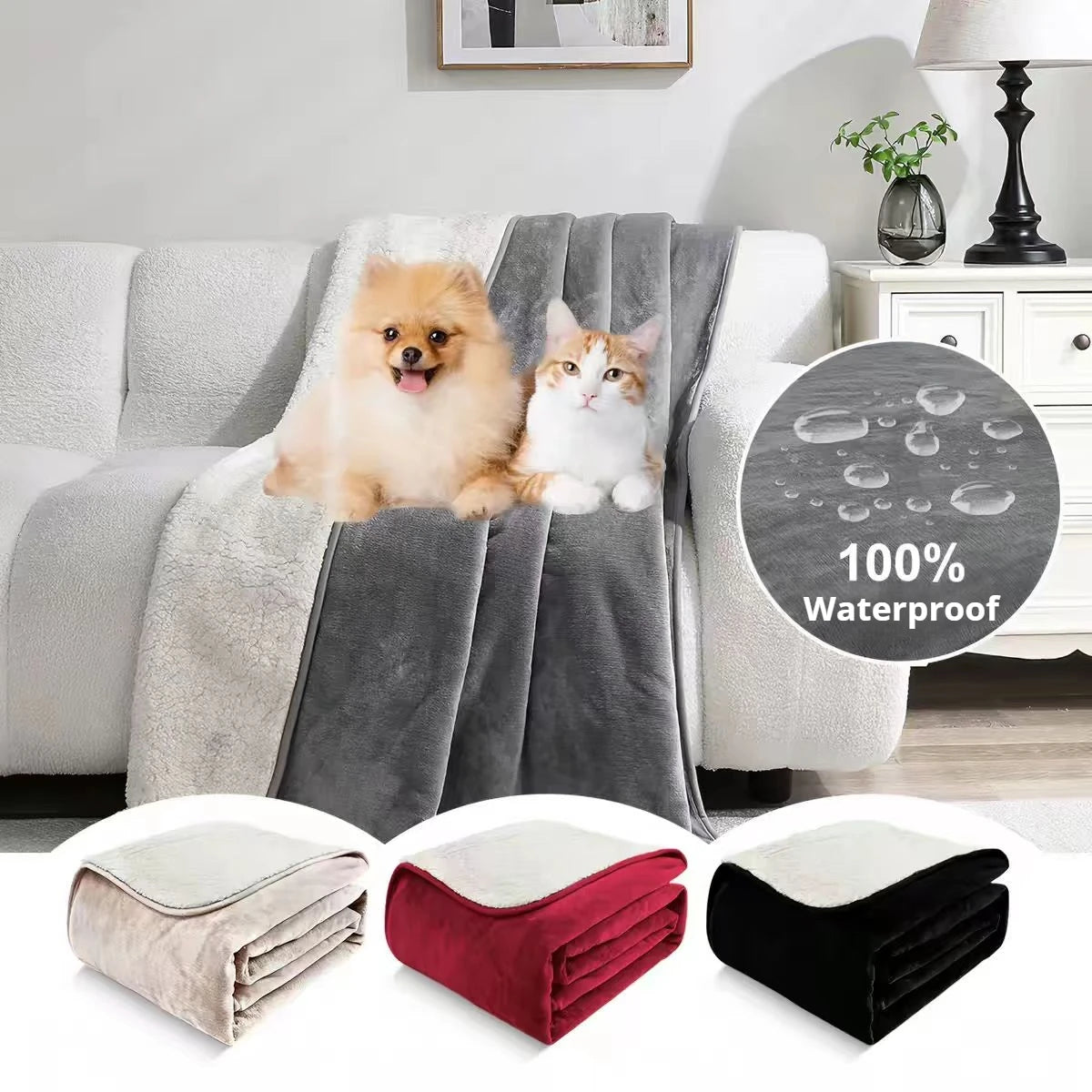 Waterproof Pet Blanket – Couch Protector for Dogs & Cats