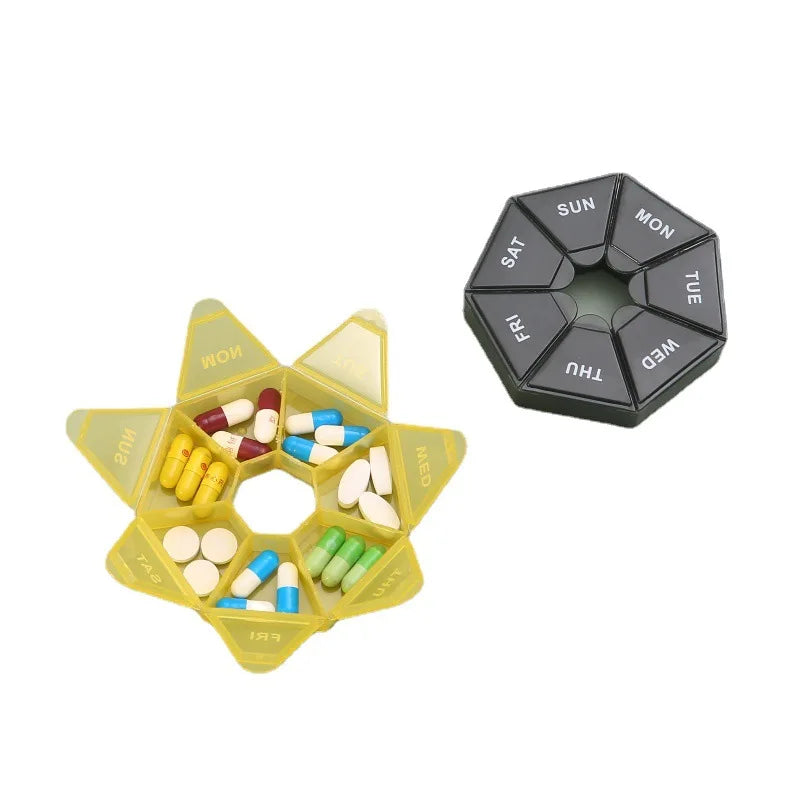 7-Day Weekly Pill Organizer | Portable Travel Tablet Dispenser