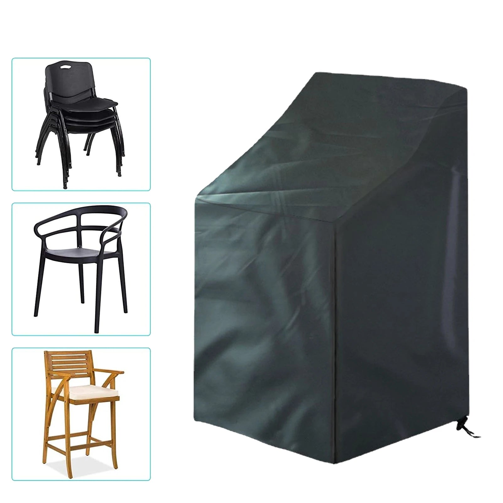 Patio Chair Covers Stacking Chair Cover 210D Oxford Cloth Water-Resistant Chair Covers for Lounge Lawn Deep Seat Peaceful Pleasures Health and Wellness