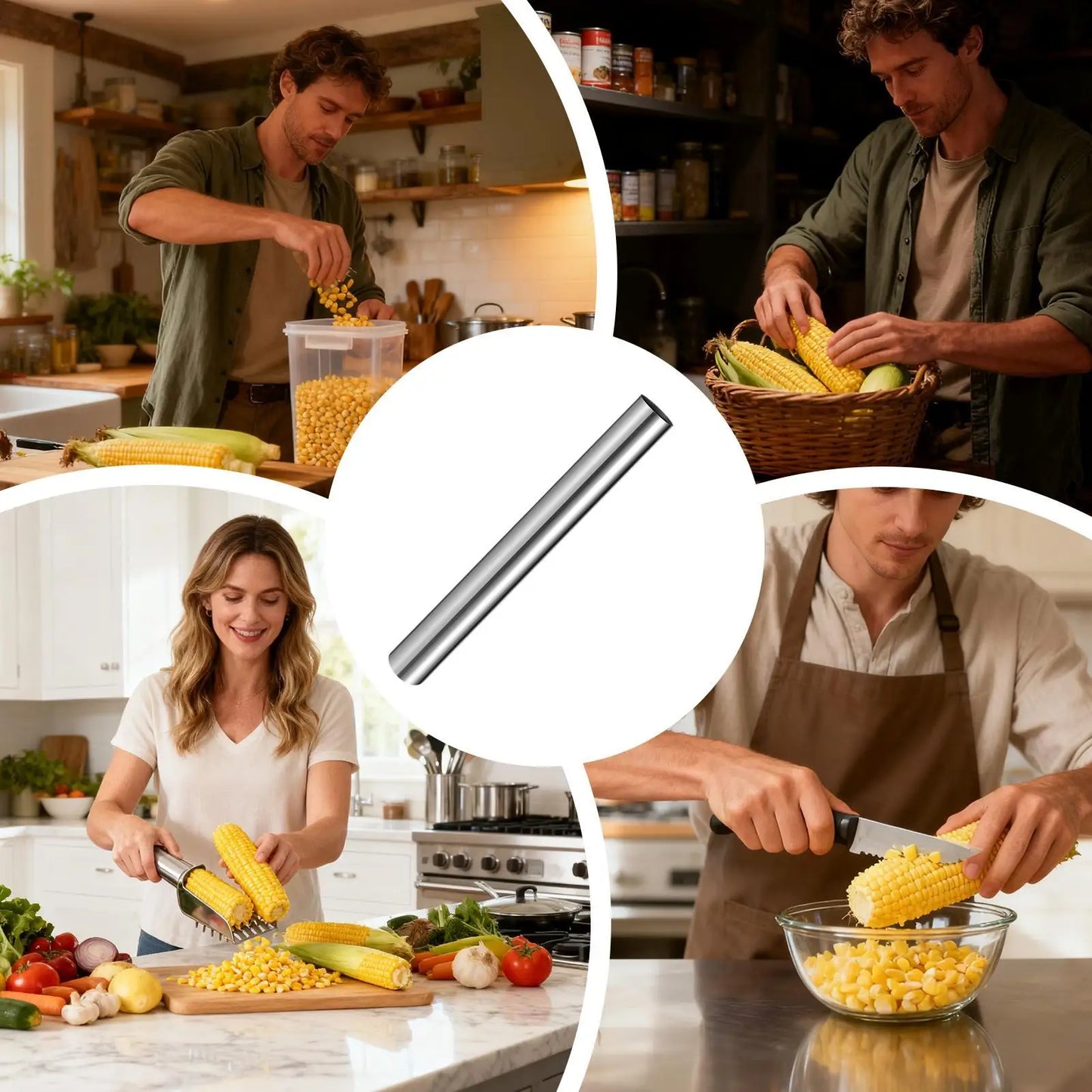 Corn Cob Peeler Stainless Steel Kitchen Gadget Thresher Peeler Corn Peeler Tool For Home Camping BBQ Backyard Professional Chefs Peaceful Pleasures Health and Wellness