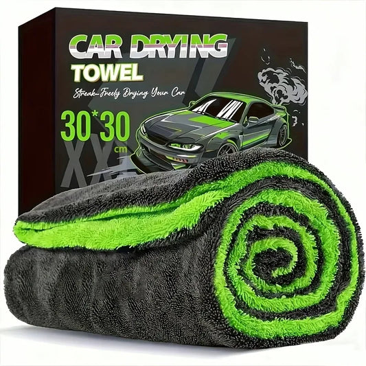1/2 Pack Fluorescent Green Car Cleaning Cloth, Car Wash Towel, Glass Cleaning Towel, Extra Large and Thick, Super Absorbent, Non-Marking, Strong Water Absorption, Quick-Drying Car Wash Towel Peaceful Pleasures Health and Wellness