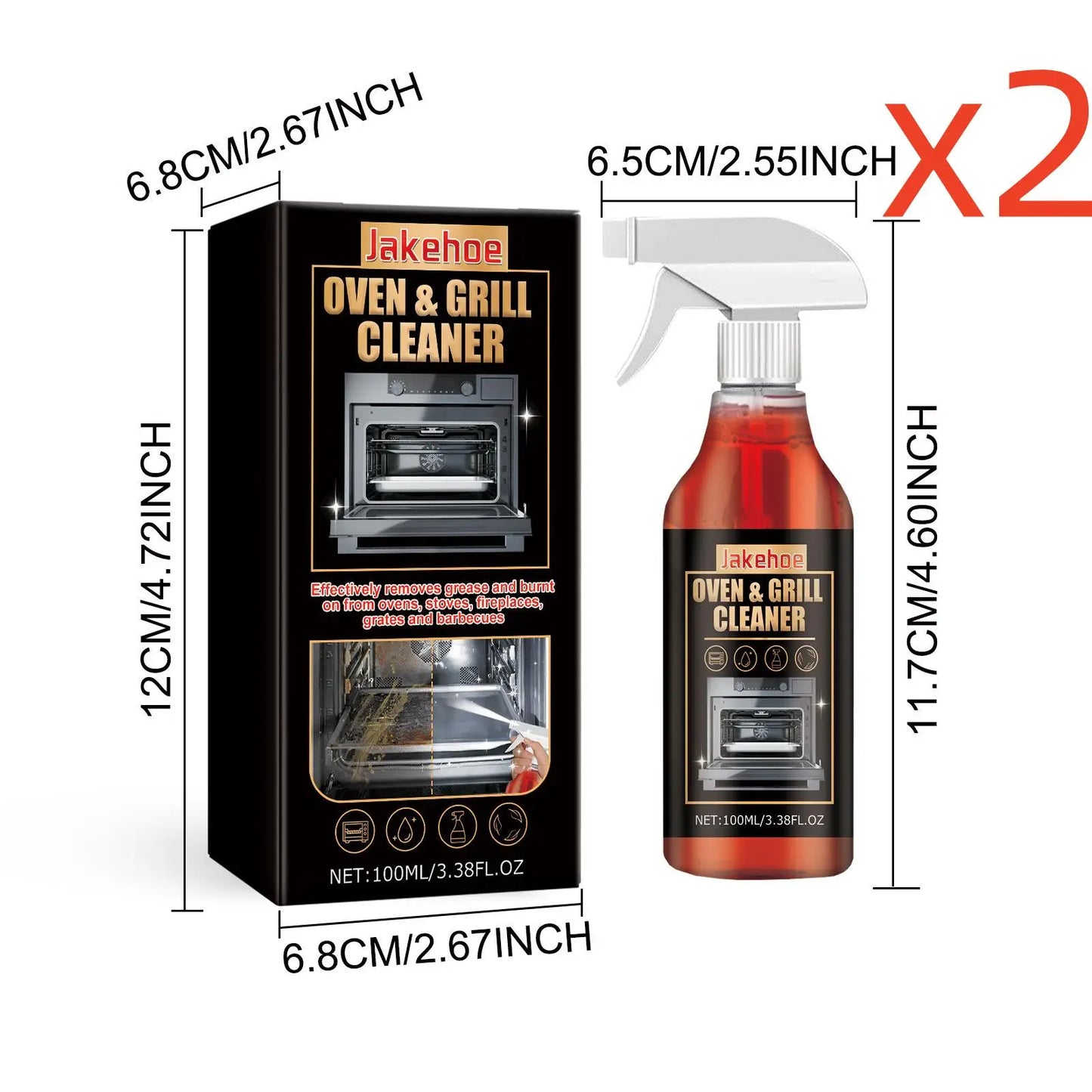 JAKEHOE Oven & Stove Foam Cleaner – Grease & Grime Remover 100ml Oven Foam Cleaner Oasis Select 200ml boxed