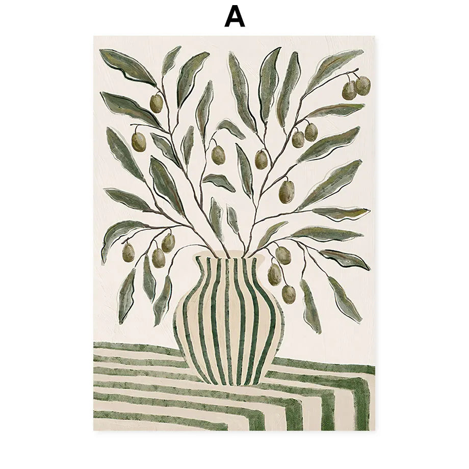 Scandinavian Boho Abstract Canvas Wall Art Print | HD Unframed