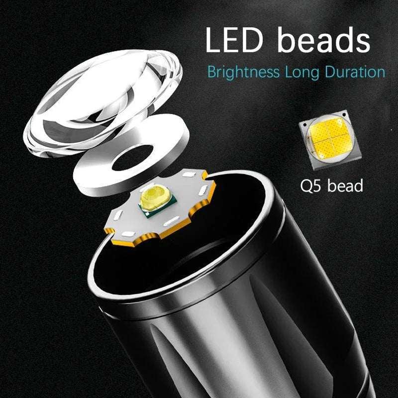 Mini LED Rechargeable Flashlight 800LM USB Torch | Waterproof