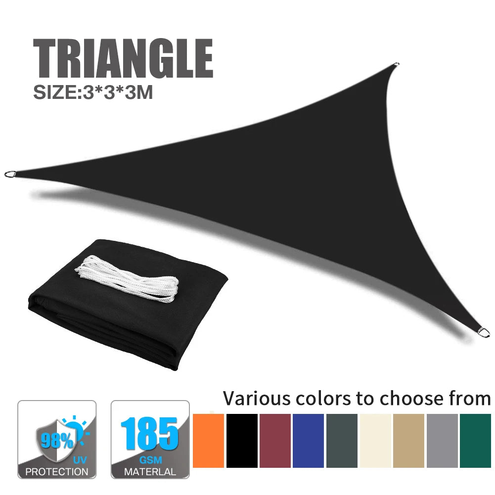 Triangle Sun Shade Sail 280 GSM 95% UV Block – Patio & Garden