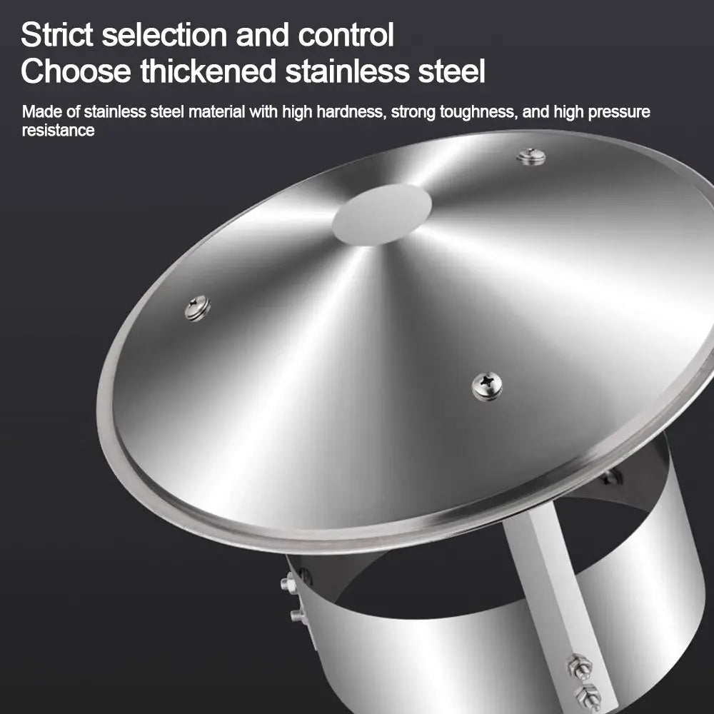 Stainless Steel Chimney Rain Cap 75–160mm | Exhaust Vent Hood