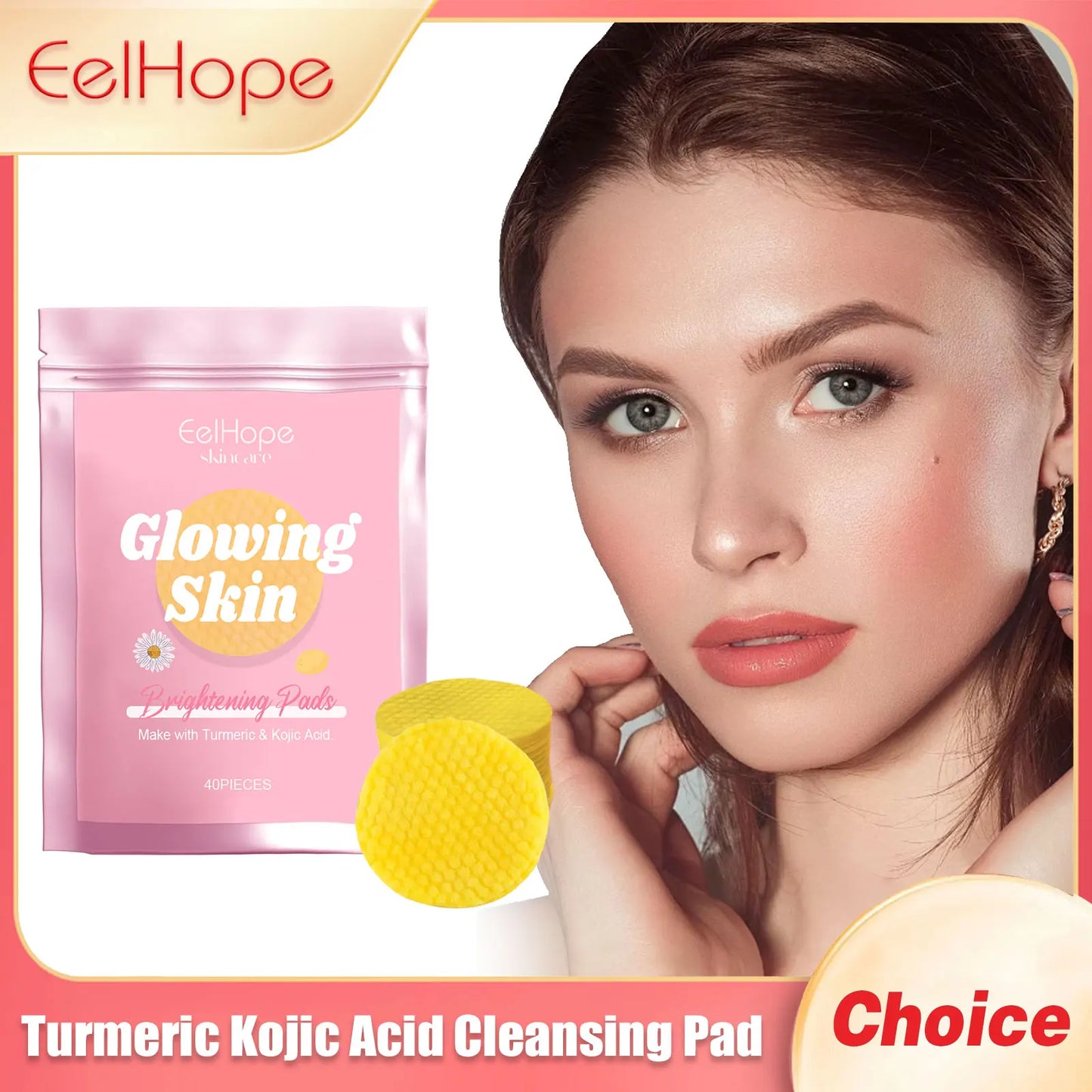 Turmeric & Kojic Acid Face Exfoliating Cleansing Pads – 40pk