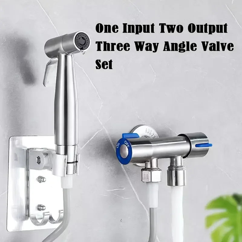 304 Stainless Steel Dual-Function Bidet Sprayer & Angle Valve Kit