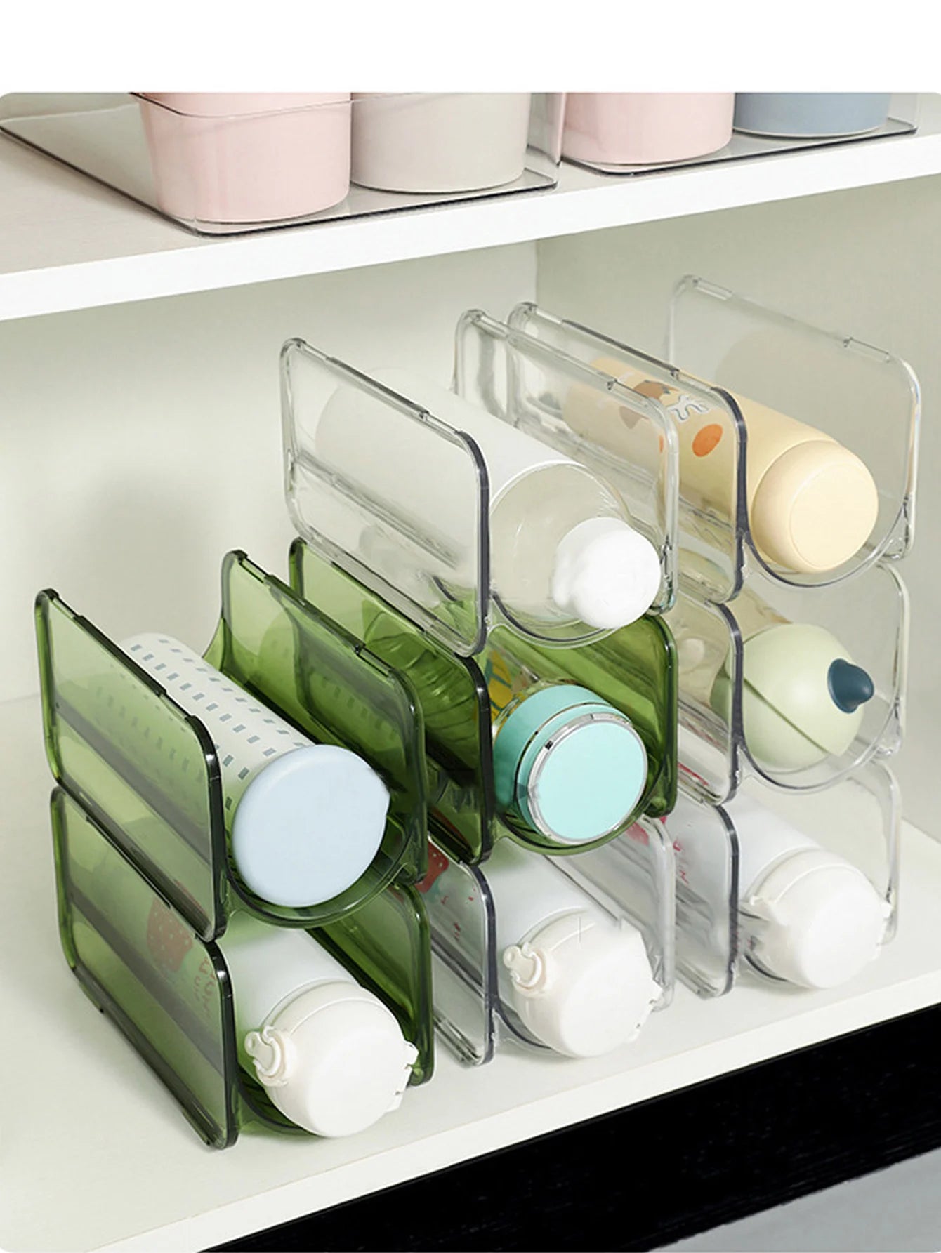 1Pc Water Cup Organizer Stackable Cup Holder Suitable for Cabinets Water Bottle Holder Kitchen Refrigerator Storage Organizatio Peaceful Pleasures Health and Wellness