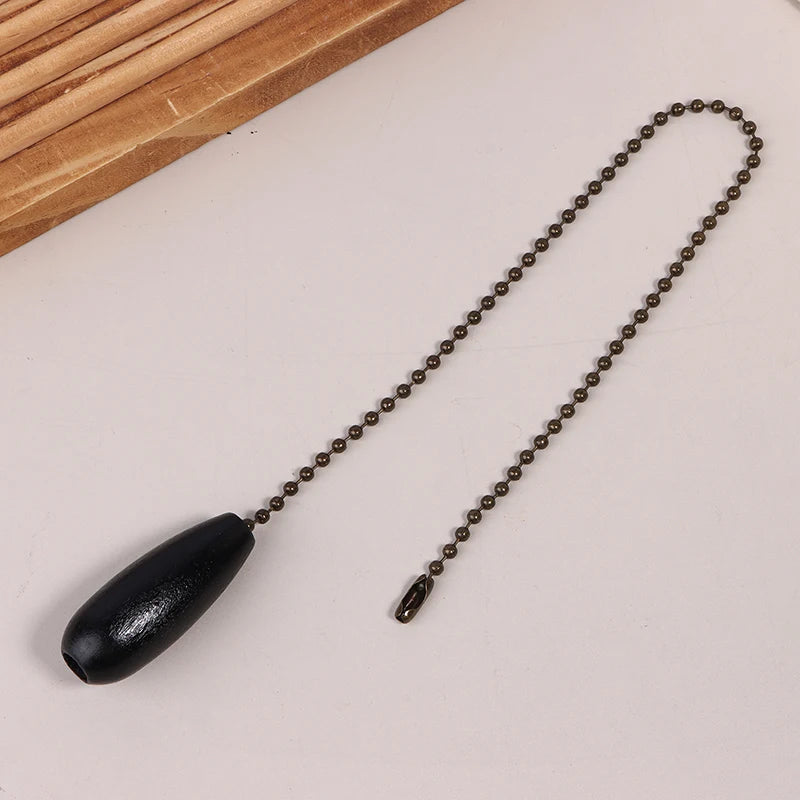 6 Colors Ceiling Fan Chain Pulls Wooden Pull Chain Pendant Rope Extension Pull Chain Easy Install For Ceiling Light Lamp Fan Peaceful Pleasures Health and Wellness Black