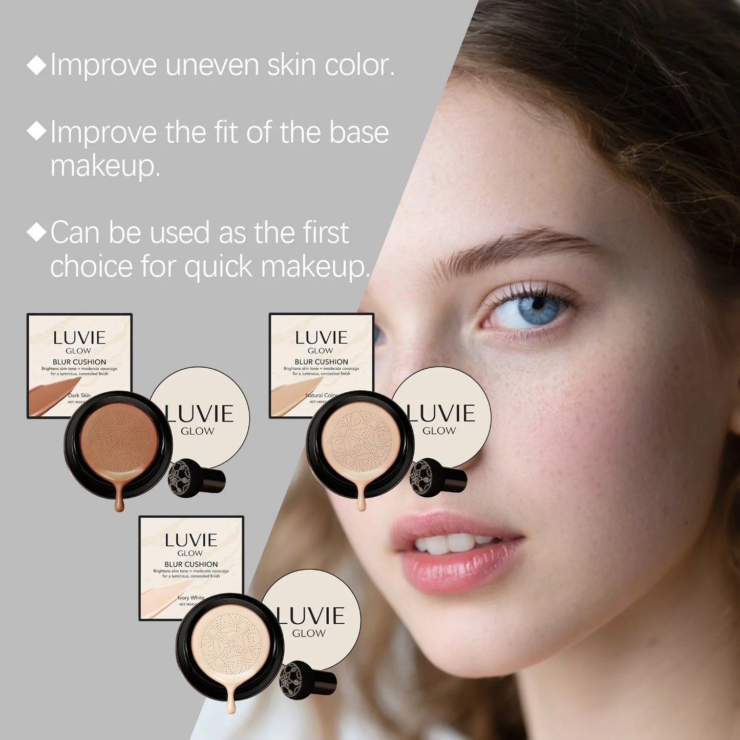 Mushroom Head Air Cushion CC Cream Foundation – Concealer & SPF
