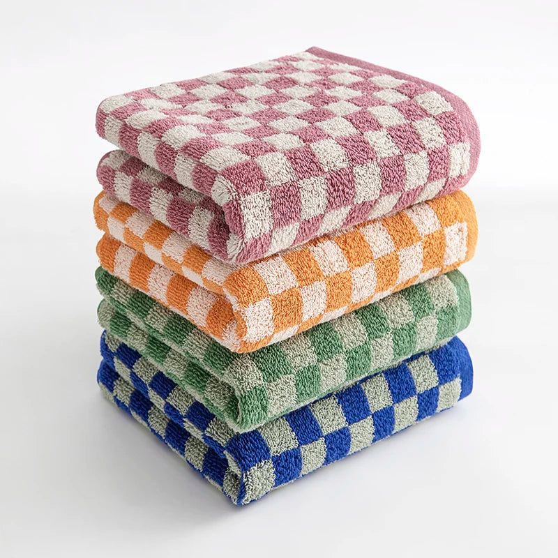 Battilo Plaid 100% Cotton Bath Towel Set – Soft & Absorbent