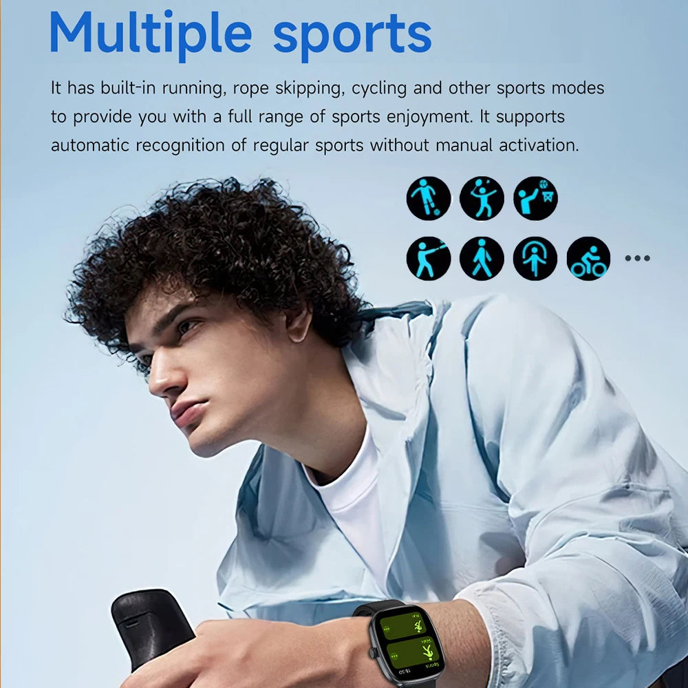 COTAUL 1.83" Smart Watch Bluetooth Call Heart Rate Monitor