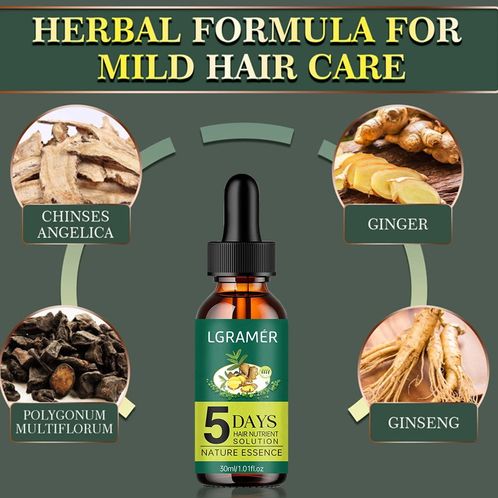 Ginger Natural Plant Hair Care Essential Oil Hair Growth Liquid Anti Hair Loss Nourish Scalp Dry Nourish Hair Treatment Product Peaceful Pleasures Health and Wellness