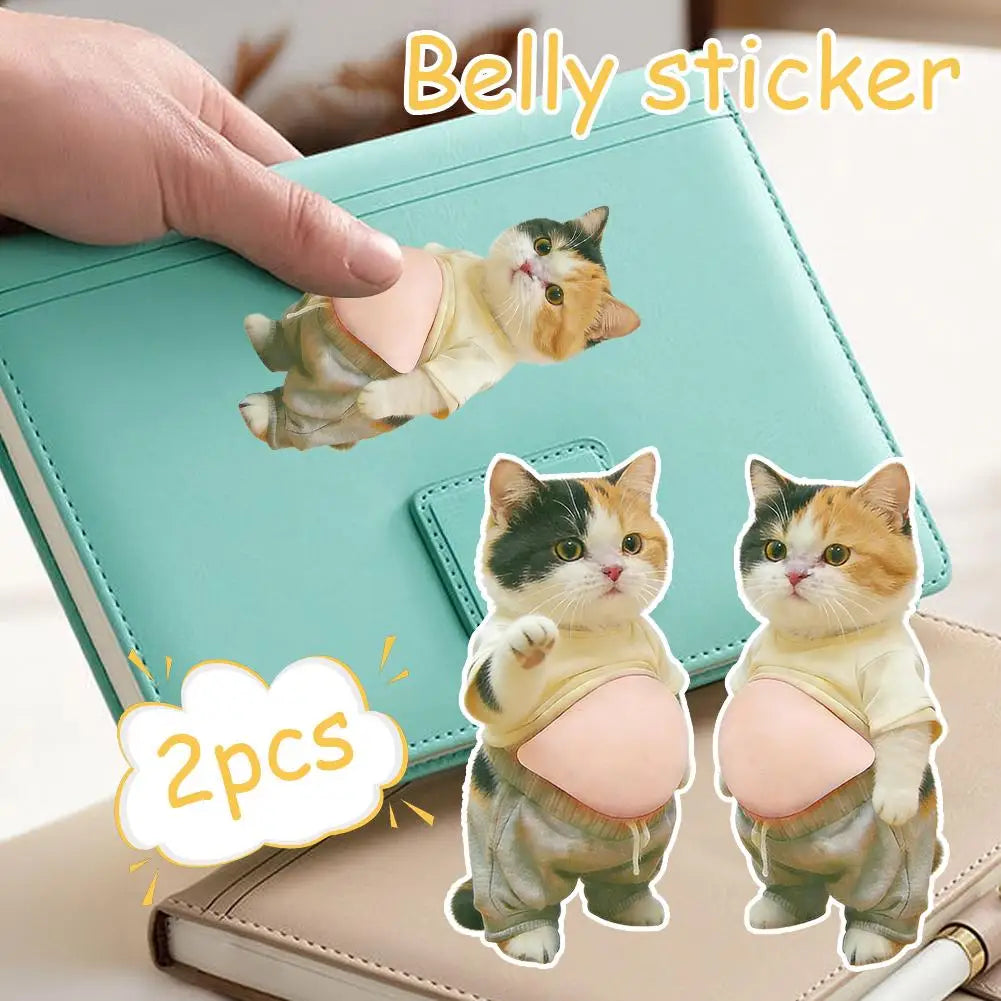 3D Big Belly Silicone Decor Stickers Playful Touchsqueeze Toy Car