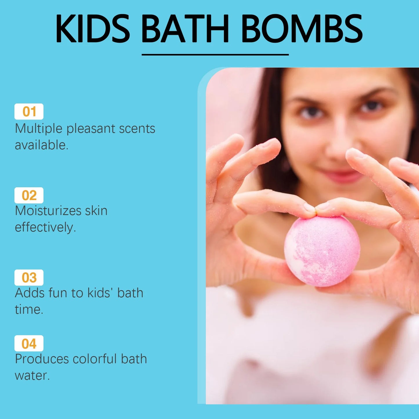 6-Piece Colorful Fizzy Bath Balls Gift Set – Kids & Adults