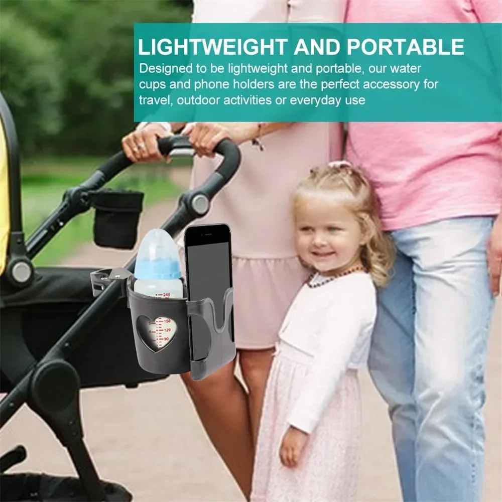 2-in-1 Baby Stroller Cup & Phone Holder | Clip-On Mount