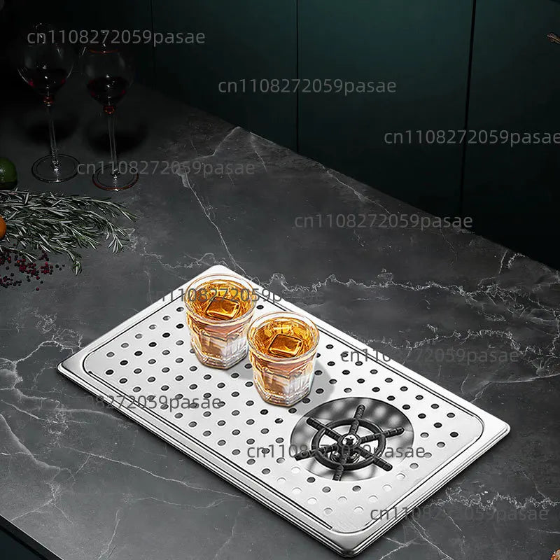 Stainless Steel Embedded Cup Washer Sink | Coffee Bar