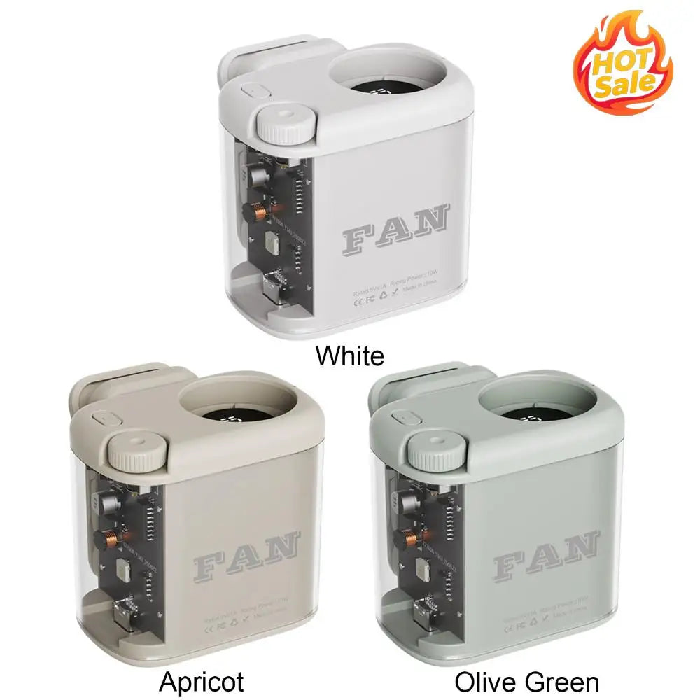 Wearable Waist Fan 100 Speeds 1800mAh Battery LED Light