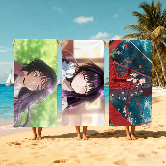 Kawaii Anime Quick-Dry Beach Towel | Soft Microfiber Pool Towel Quick-Dry Beach Towel Peaceful Pleasures Health and Wellness