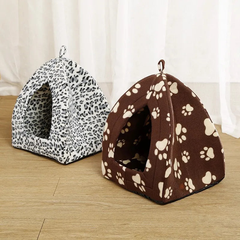 Foldable Washable Cat Cave House – All-Season Pet Bed