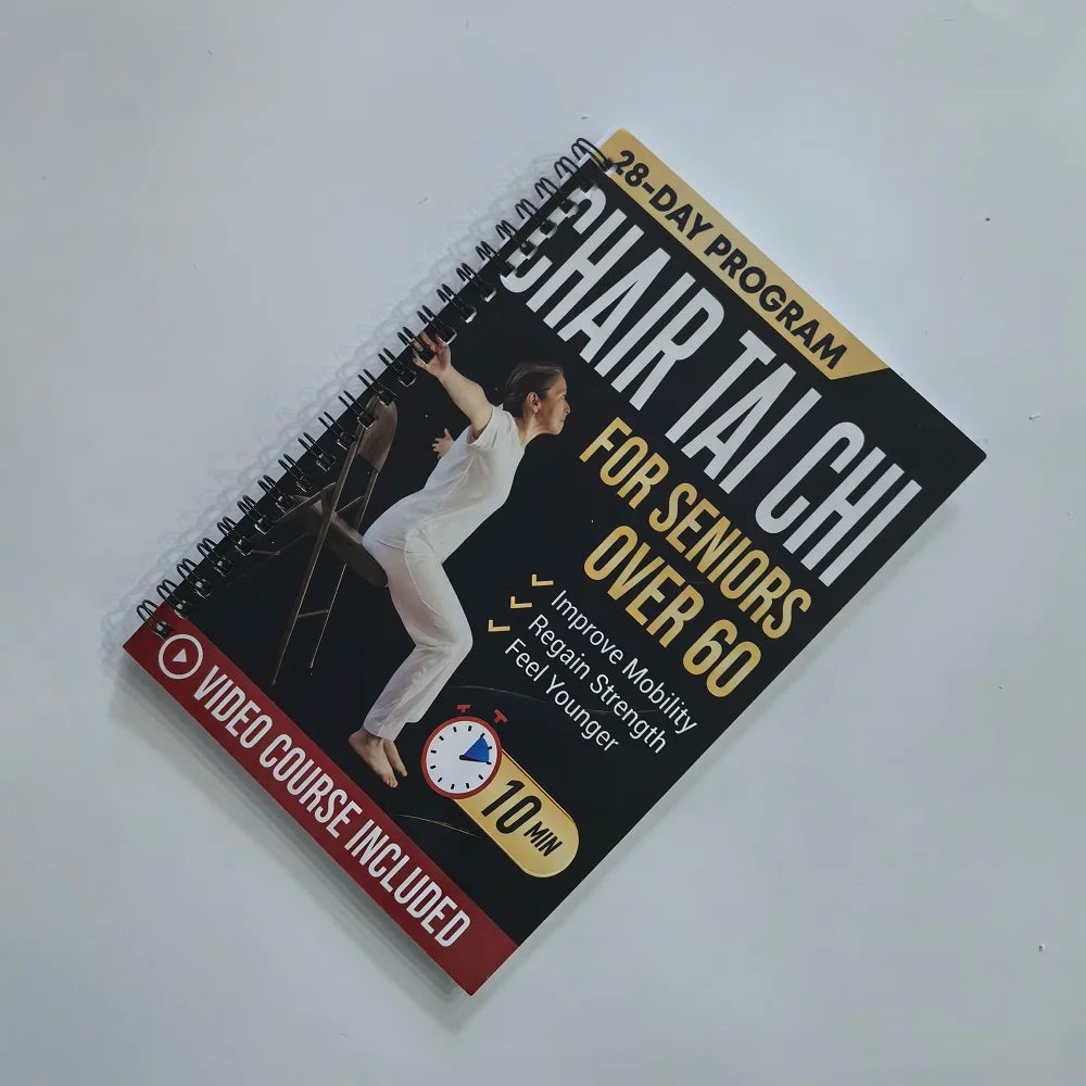 Seated Tai Chi Practice Book Seniors Beginners Spiral-bound Martial