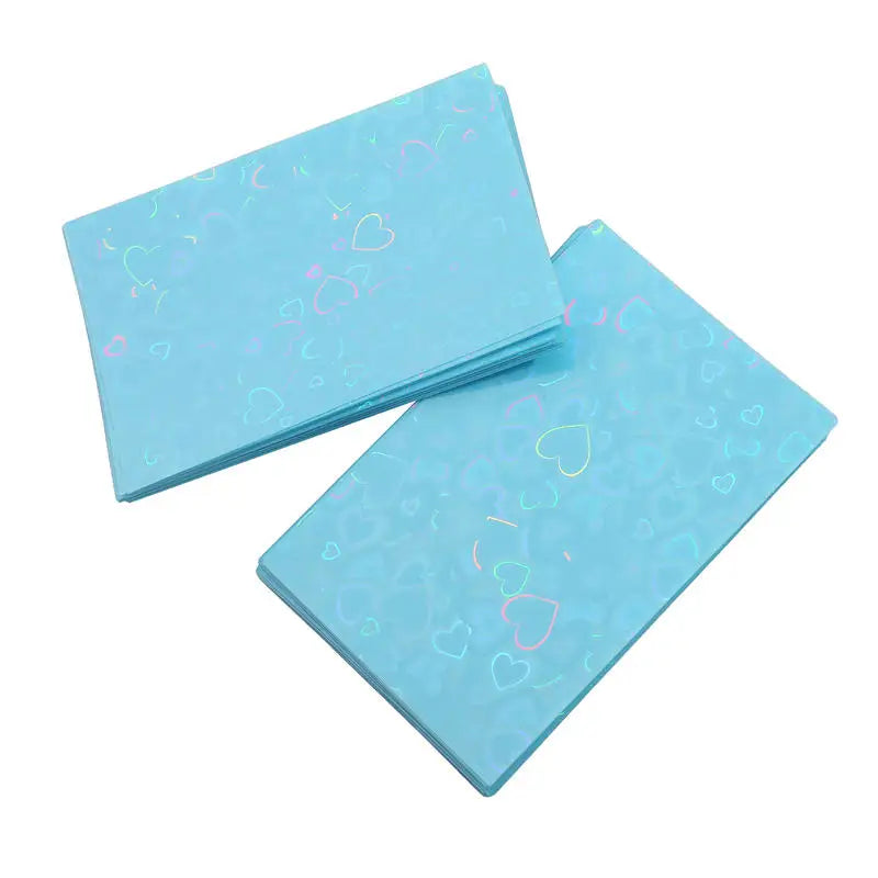 50Pcs/Pack Holographic Heart Kpop Photocard Sleeves Double Layer Matte Card Protector for Photo Cards Album Collectibles Peaceful Pleasures Health and Wellness blue 2-Packs