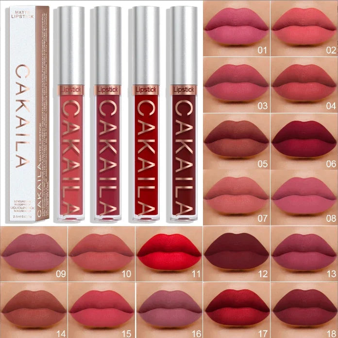 18-Color Matte Waterproof Lipstick – Non-Transfer Lip Gloss Set