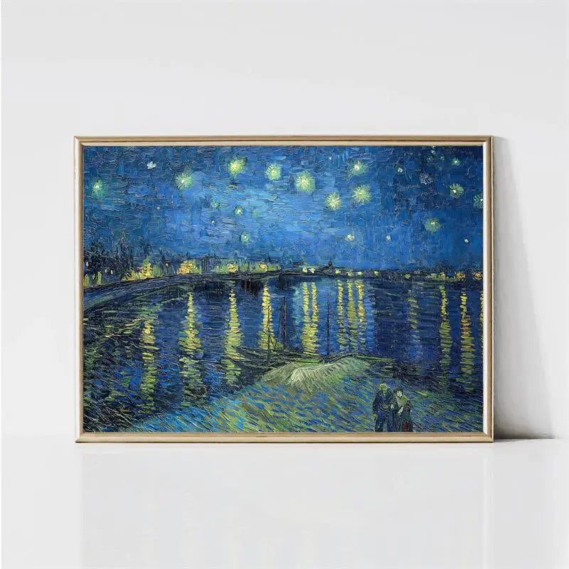 Van Gogh Canvas Wall Art Print | Starry Night Impressionist Poster Canvas Wall Art Print Peaceful Pleasures Health and Wellness