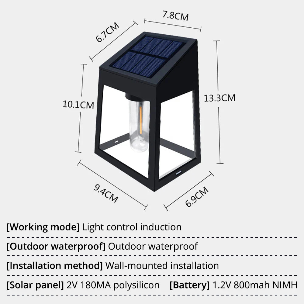 Solar LED Wall Light IP65 Waterproof Outdoor Garden Lamp