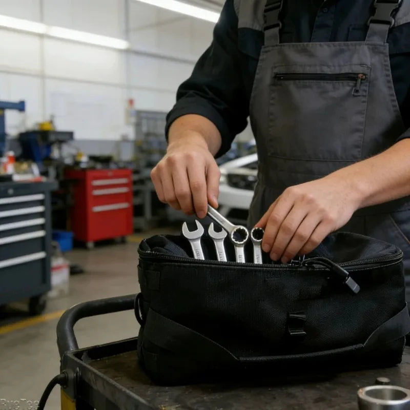 2-in-1 Heavy Duty Electrician Tool Bag Roll & Waist Organizer