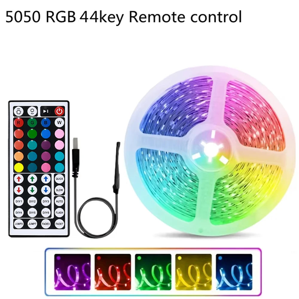RUNTOIN RGB USB LED Strip Lights 5m–20m | 44-Key Remote
