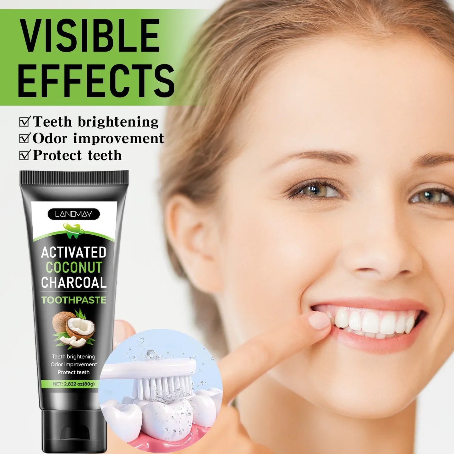 Activated Charcoal Toothpaste – Whitening & Fresh Breath 80g
