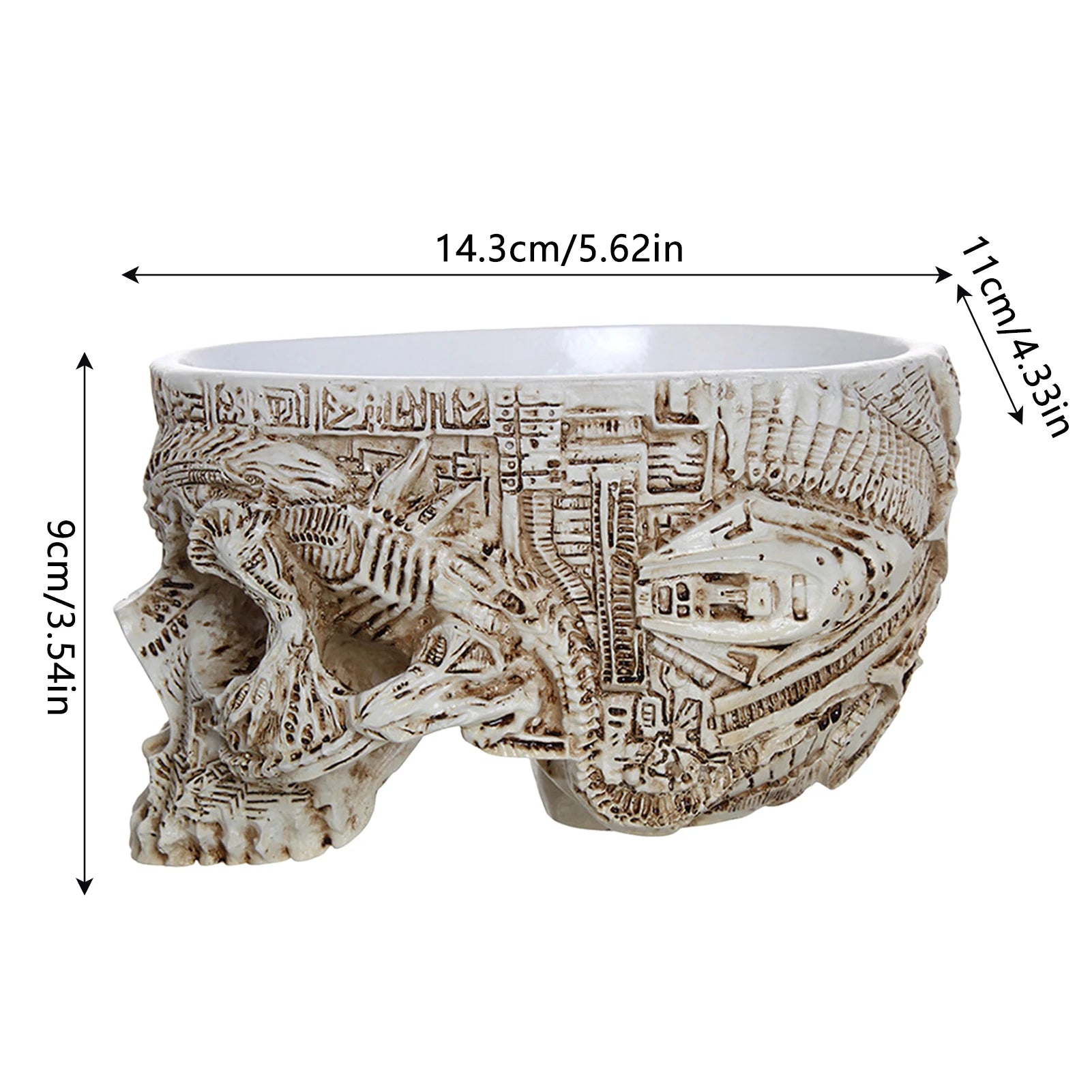 Halloween Skull Flower Pot Gothic Skeleton Planter Container Organizer Suitable for Home Garden Decor Peaceful Pleasures Health and Wellness