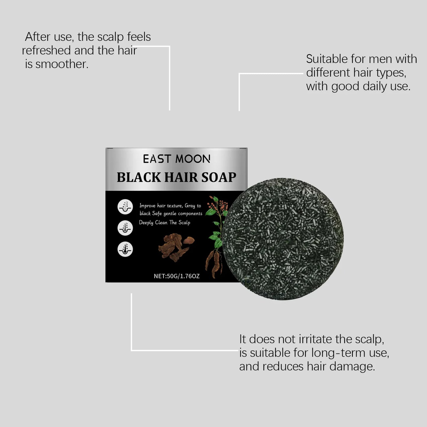 Bamboo Charcoal Hair Cleansing Soap Bar – Scalp Repair & Nourish