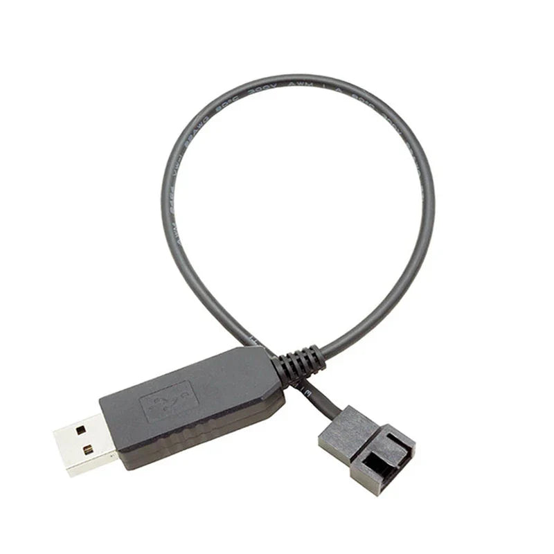 USB to 4-Pin PWM 5V–12V Boost Cable for PC Cooling Fans