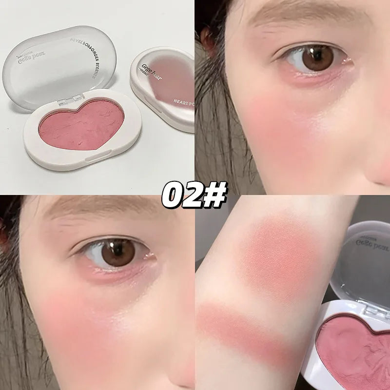 Single Color Heartbeat Cream Blush: Silky Texture Long-lasting Natural Monochrome Cheek Makeup for Daily Fresh Look Peaceful Pleasures Health and Wellness 02