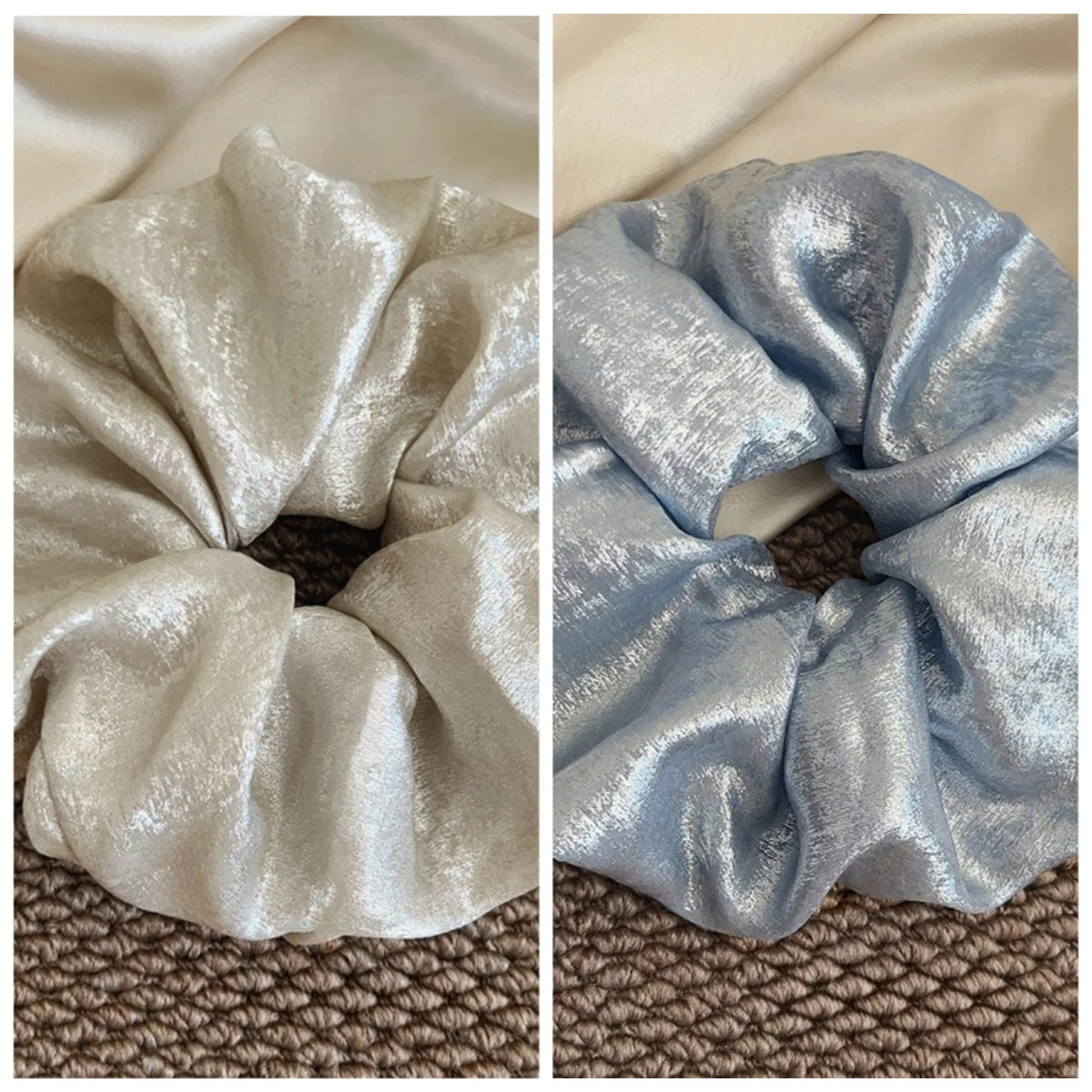 Korean Retro Large Scrunchies – Hair-Friendly Bands for Women
