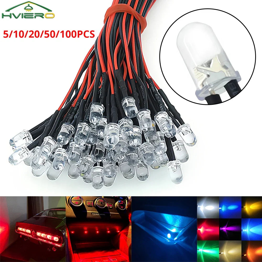 5mm DC 12V Pre-Wired LED Diodes | Atmosphere Lighting Bulbs