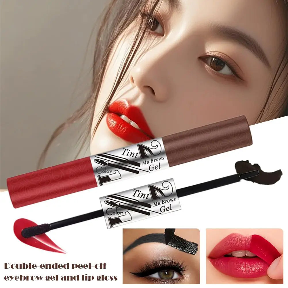 Tear-Off Eyebrow Gel And Tear-off Lips Stain Cosmetic Combined Long-Lasting Intense Color Sweat-Resistant Peeling Makeup Peaceful Pleasures Health and Wellness