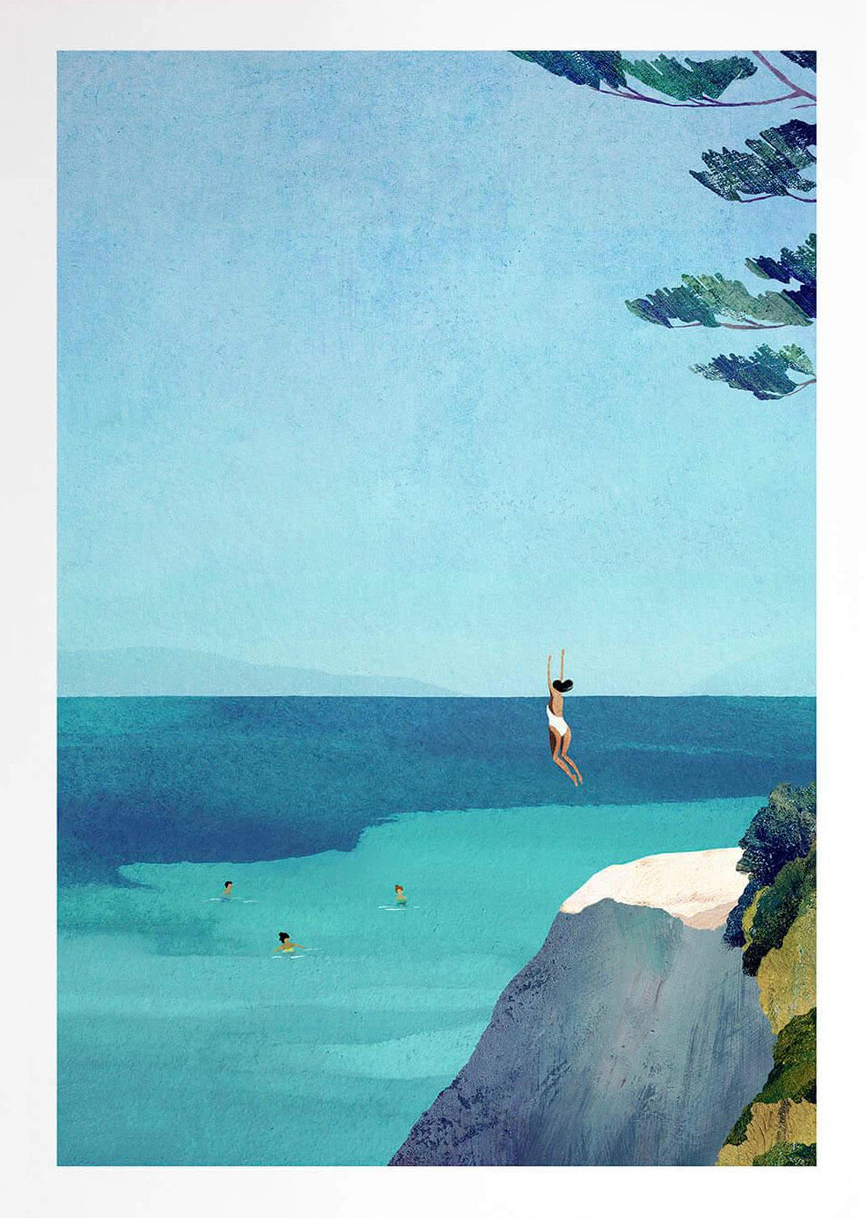 Sunset Beach Canvas Wall Art | Ocean Surfers Summer Poster