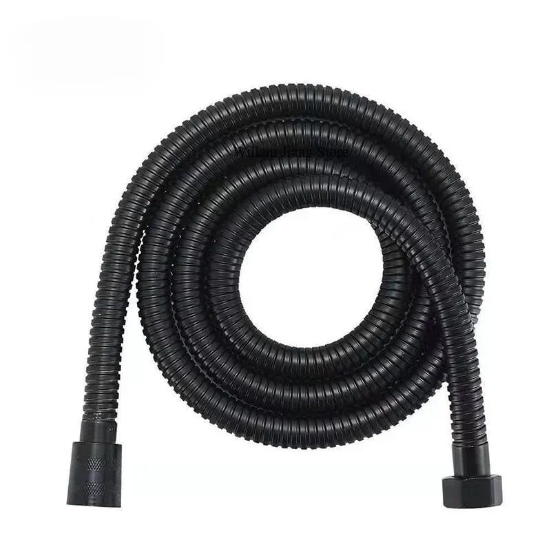 Shower Hose Garden Water Hose Black Extension 1.5/2M Pipe Flexible Accessories New Pipes SUS304 Pull Bathroom Extendable Hoses Peaceful Pleasures Health and Wellness black 2m
